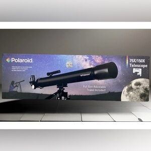 NEW Polaroid IT-160X 75X/150X Refractor Telescope Full Size Adjustable Tripod